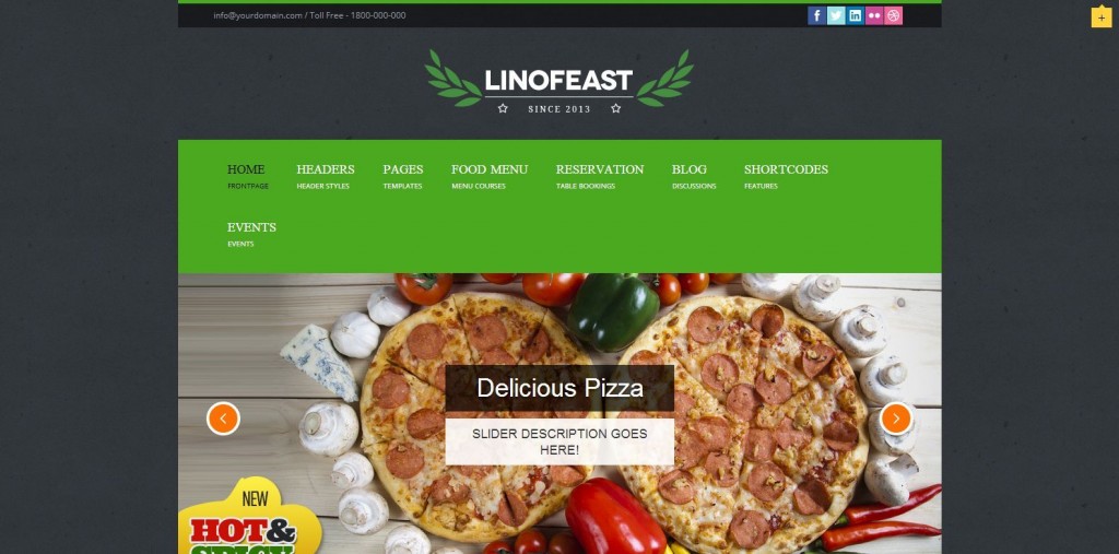 LinoFeast - Restaurant Responsive WordPress Theme