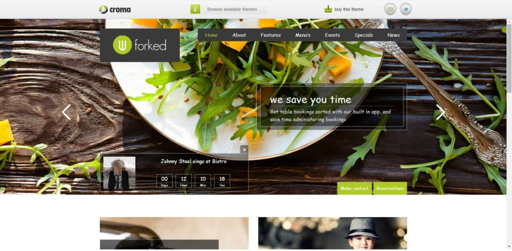 Forked - Responsive Restaurant & events