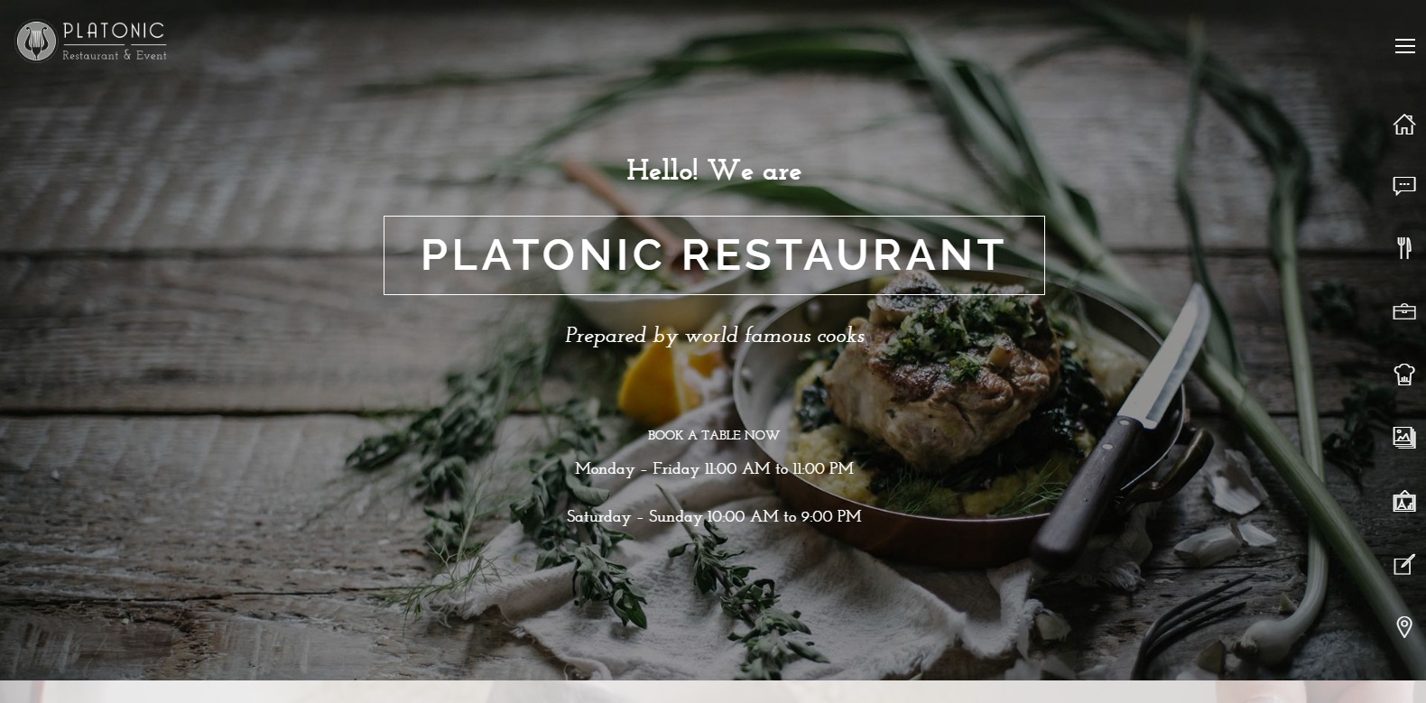 Platonic - Restaurant & Event WordPress Theme
