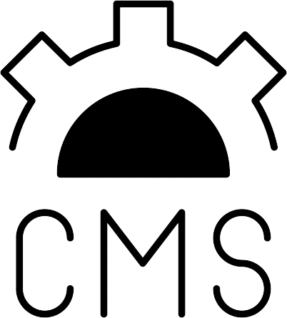 CMS logo with gear wheel: A sleek logo featuring the CMS acronym with a gear.